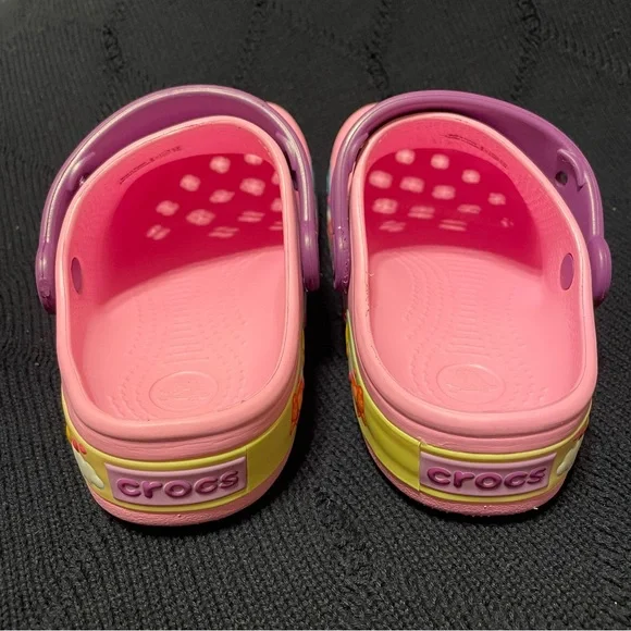 Like new! Pink butterfly crocs size 13 Light up! - Picture 2 of 5